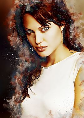 Angelina Jolie painting