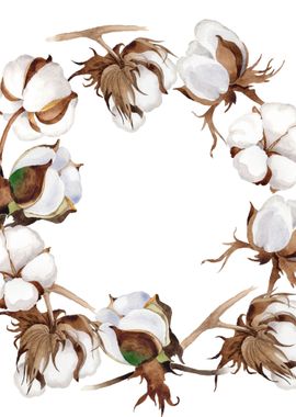 Cotton Flower Wreath