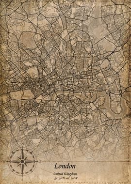 london vintage map