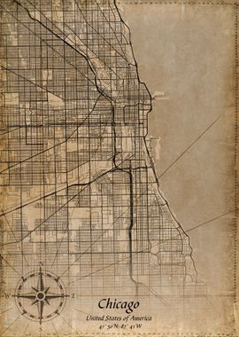 chicago vintage map