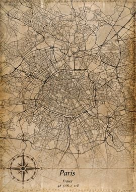 paris vintage map