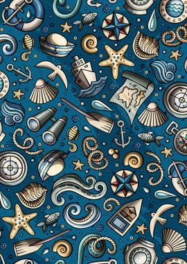 Nautical Doodle Pattern 03