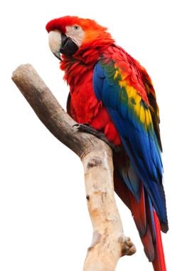 bird wood red parrot