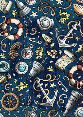 Nautical Doodle Pattern 01