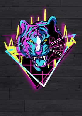 Tiger Retro Neon Design