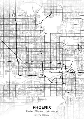 phoenix city map white