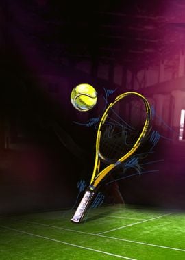 Tennis Racket with Ball