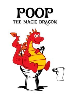 Funny Bathroom Dragon Red