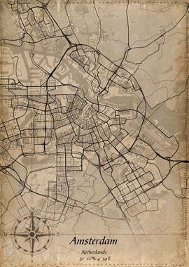 amsterdam vintage map