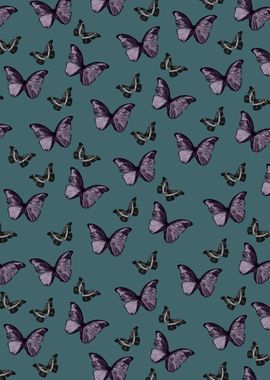 Teal Lavender Butterfly 1