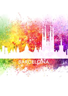 barcelona color cityscape