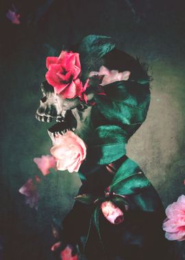 A Skull And Some Flowers