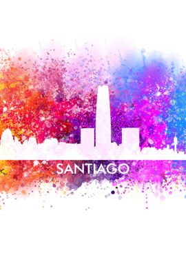 santiago color cityscape