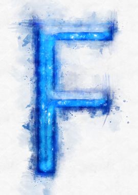 F letter watercolor