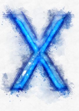 X letter watercolor