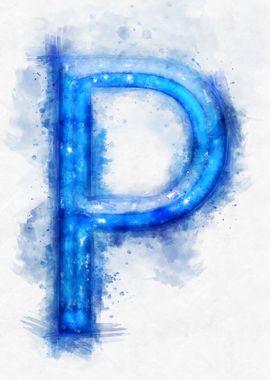 P letter watercolor