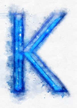 K letter watercolor