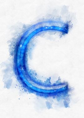 C letter watercolor