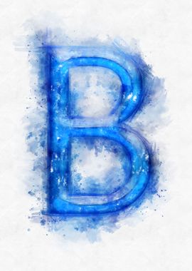 B letter watercolor