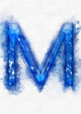 M letter watercolor