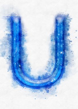 U letter watercolor