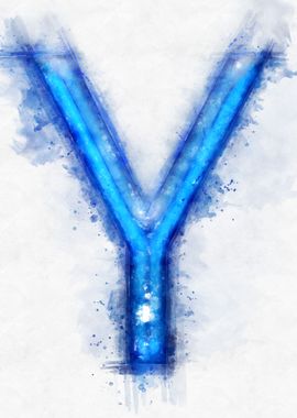 Y letter watercolor