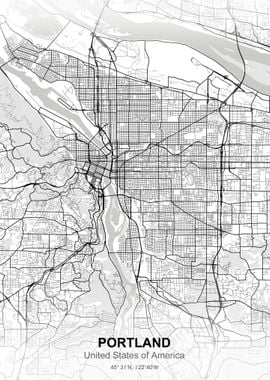 portland city map white