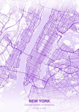 new york pastel map