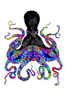  Octopus Art Poster White