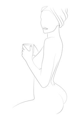 coffee sensual line art