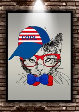 Cool Funny Cat in Cap