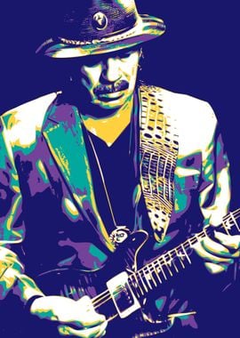 Carlos Santana Pop Art