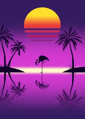 Retro Synthwave Sunset 