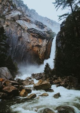 Waterfall with Stones 