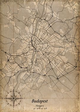 budapest vintage map