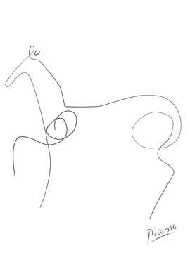 picasso horse line art