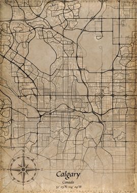 Calgary vintage map