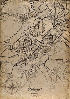 stuttgart  vintage map