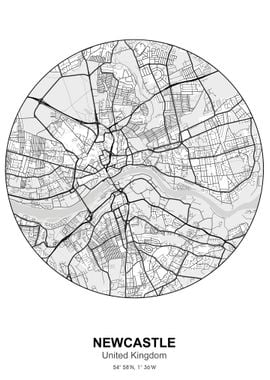 newcastle circle map white