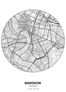 bangkok circle map white