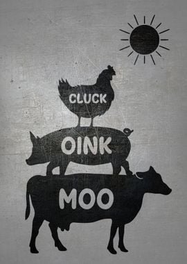 Cluck Oink Moo Metallic