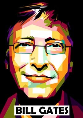 Bill Gates in wpap pop art