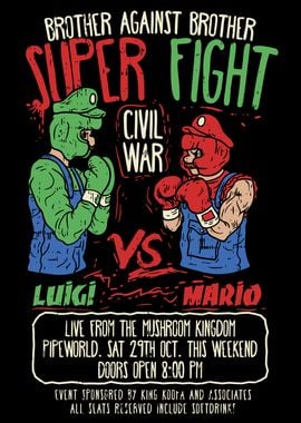 Luigi Mario Brother Boxing