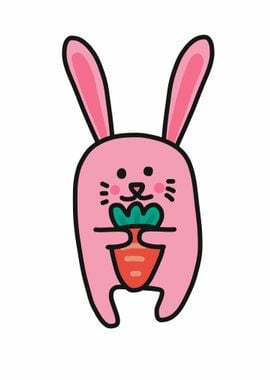 Easter pink rabbit carrot