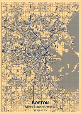 boston paper grid map