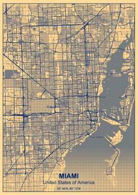 miami paper grid map