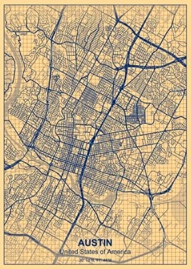 austin paper grid map