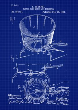 1892 Cake Mixer Blueprint