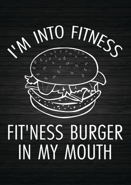 Fitness Burger Into Mouth