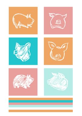 Pig Cute Colorful 1